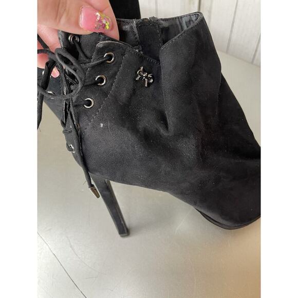 Betseyville Womens Black Faux Leather Stiletto Heel Ankle Boots Side Zipper 8.5 - Picture 6 of 8